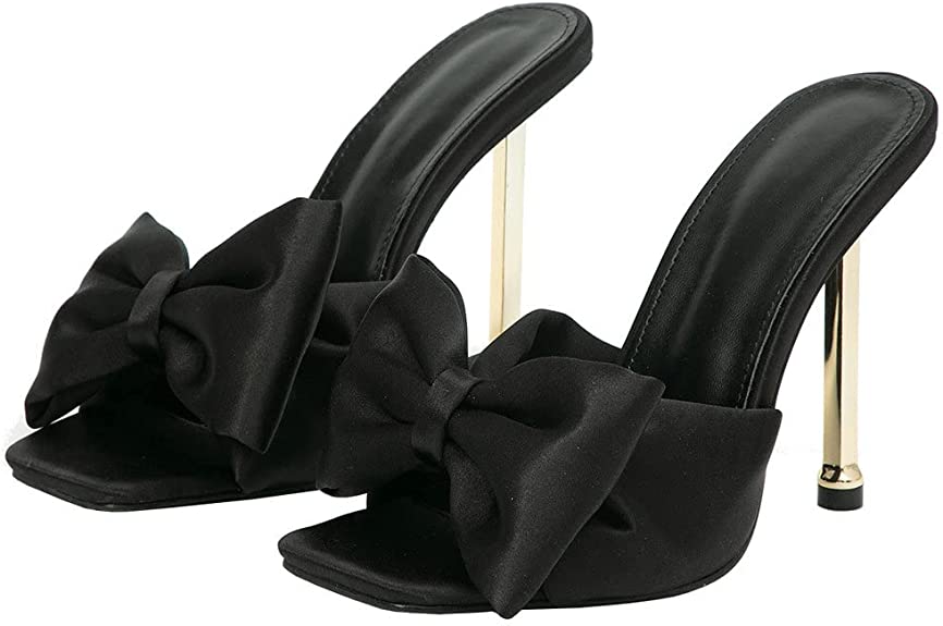 Alice Square Toe Butterfly-Knot Strap High Heel Sandals